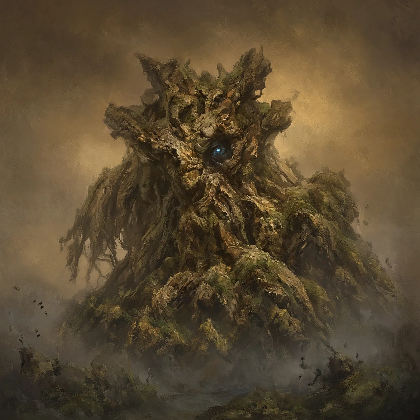 An immense ancient elder beast of forgotten form looming in dim primeval light - emblem of Hop Horizons' 27.0–27.9% ABV extreme-strength beer category, The Elder Beasts.